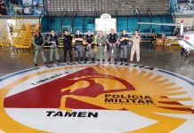 GATE da PM de São Paulo visita o Batalhão de Radiopatrulhamento Aéreo da PM de Minas Gerais