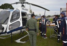 Falcão 02 e SAMU resgatam menino de 12 anos com perfuração no peito em Ariquemes (RO)