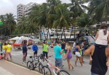 Helicópteros da Segurança Pública de Alagoas participam do “Maio Amarelo” na Praia de Pajuçara