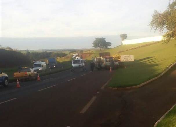 Helicóptero do SAMU resgata vítima de acidente na BR-376