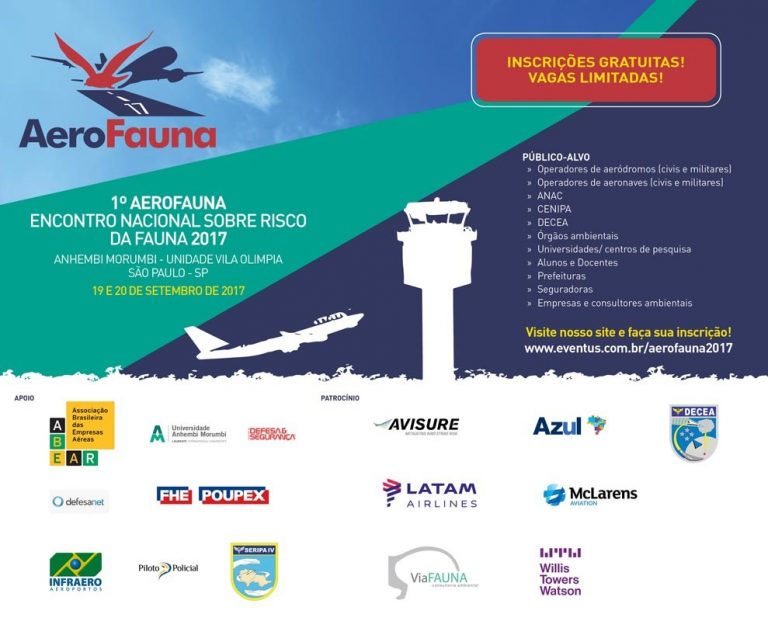 1º AeroFauna, encontro sobre risco da fauna no Brasil, acontece em setembro