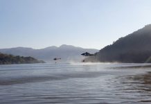 Arcanjo 01 e Águia 02 trabalharam lado a lado no combate às chamas no Parque Estadual do Rio Vermelho