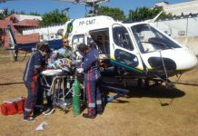 CIOPAer resgata vítima de acidente na MT-251, entre Cuiabá e Chapada dos Guimarães