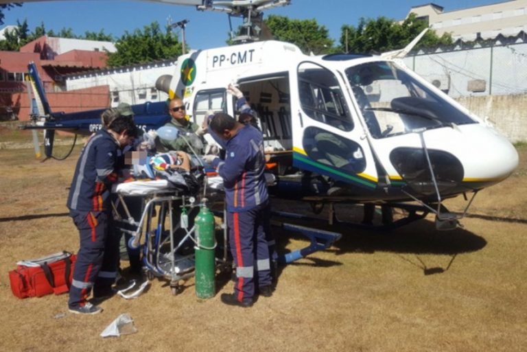 CIOPAer resgata vítima de acidente na MT-251, entre Cuiabá e Chapada dos Guimarães