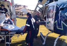 Helicóptero do SAMU transfere duas pacientes de Nova Santa Rosa para hospital em Cascavel