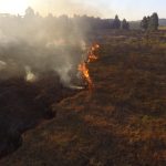 Drone ajuda bombeiros no combate a incêndio em vegetação na cidade de Chapecó