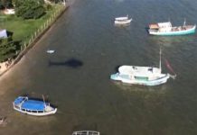 Jovem entra no mar para fugir da PM, mas é capturado pelo GRAer