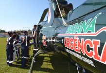 Helicóptero do SAMU transfere paciente de Ibaiti para a Santa Casa de Bandeirantes