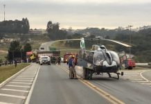 BPMOA faz resgate aeromédico de vítima de acidente no Contorno Norte