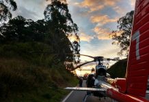 Águia 07 da PM resgata vítima de acidente de trânsito na SP-171