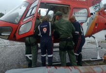 Falcão 05 e equipe do SAMU realizam atendimento à vítima de acidente na BR-101