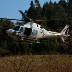 Helicóptero reforça buscas ao bando que explodiu bancos. Foto: Bruno Pedry.