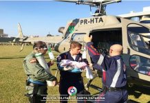 SAER e BAPM realizam transporte aeromédico de recém-nascido de Chapecó para Joinville