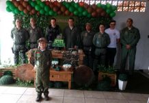 Menino comemora aniversário com presença de policiais da 2ª Cia do BAPM de Joinville