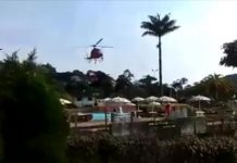 Helicópteros do Bombeiro combateram incêndio no Parque Nacional da Serra dos Órgãos