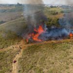 Corpo de Bombeiros de Santa Catarina utiliza drone em simulado de combate a incêndio florestal
