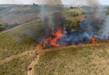 Corpo de Bombeiros de Santa Catarina utiliza drone em simulado de combate a incêndio florestal