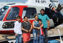 Criador do “Fuscóptero Águia” e família realizam sonho de conhecer helicóptero da Polícia Militar