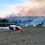 Águia 05 apoia Corpo de Bombeiros no combate a incêndio florestal na região de Campinas