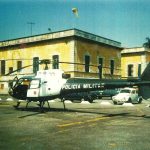 Base instalada no 2ºBPChq – 2º Batalhão de Policiamento e Choque, no Bairro da Luz. Foto do 2º semestre de 1986, aparecendo o Águia Uno pousado na sua área reservada. Foto: Raul Paulino.