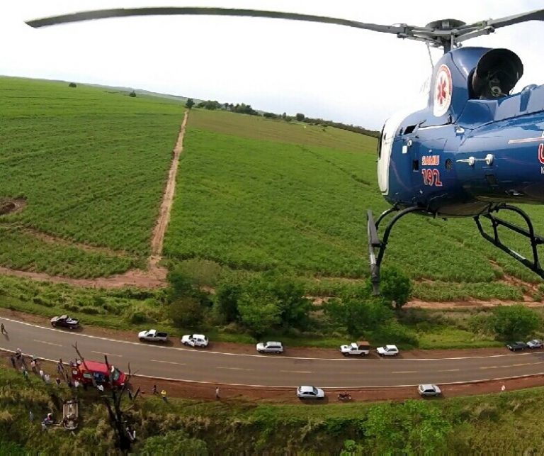 Helicóptero “Saúde 03” resgata vítima de acidente na PR-492