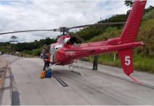 Grupamento Aéreo de Alagoas realiza socorro de vítima de capotamento em Novo Lino