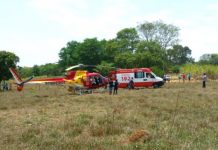Idoso sofre acidente com máquina agrícola em Bom Despacho e é transferido de helicóptero para BH