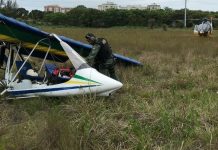 Helicóptero da PRF localiza ultraleve acidentado próximo a BR-101, no RJ