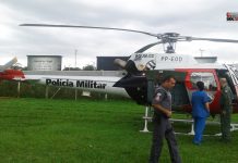 Helicóptero Águia da PM realiza transporte de coração e pulmão de Araras para a Capital Paulista