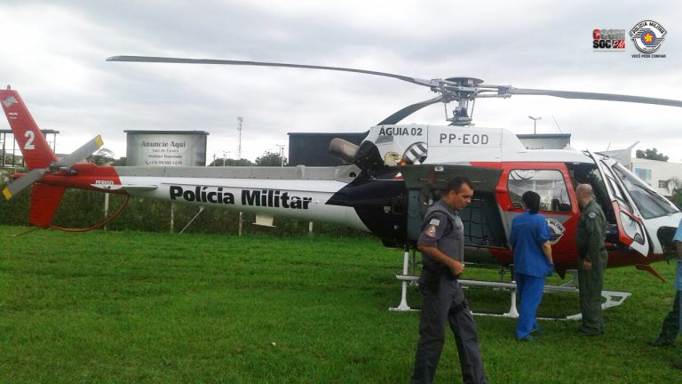 Helicóptero Águia da PM realiza transporte de coração e pulmão de Araras para a Capital Paulista