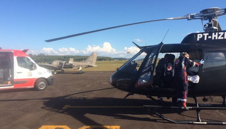 Operação integrada viabiliza transporte aeromédico de paciente grave de Criciúma para Ituporanga