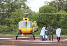 Helicóptero do Detran/DF transporta coração vindo do Rio de Janeiro