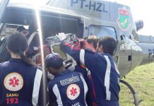 Águia 4 de Lages em ação, de transporte aeromédico a policiamento nos Jogos Abertos