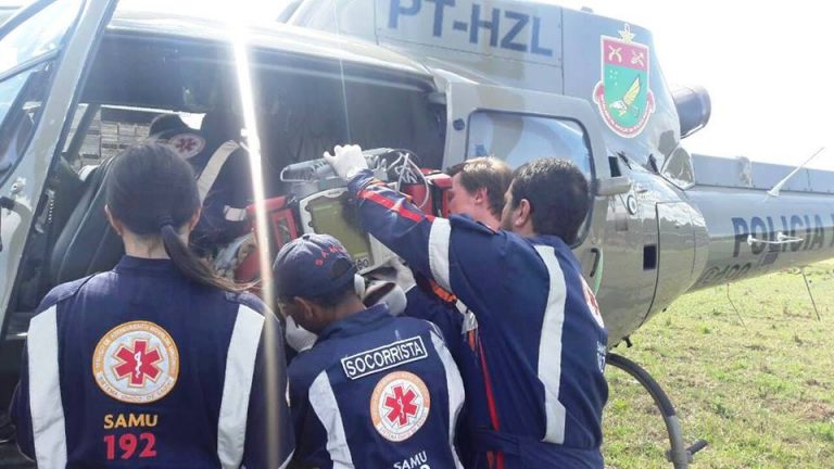 Águia 4 de Lages em ação, de transporte aeromédico a policiamento nos Jogos Abertos