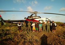 Helicóptero Acauã 01 resgata turistas perdidos na Praia de Carapibus, em Conde, PB