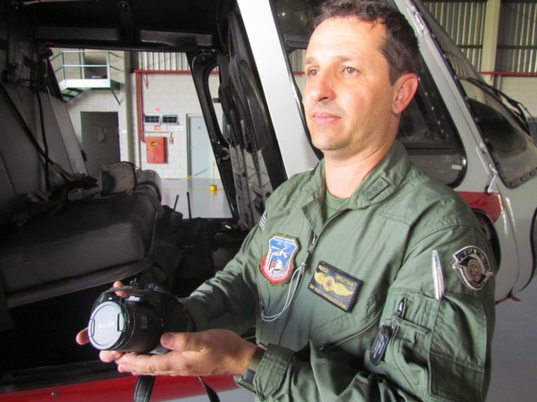 Helicóptero Águia da PM de Bauru é empregado na fiscalização de despejo irregular de lixo e entulho