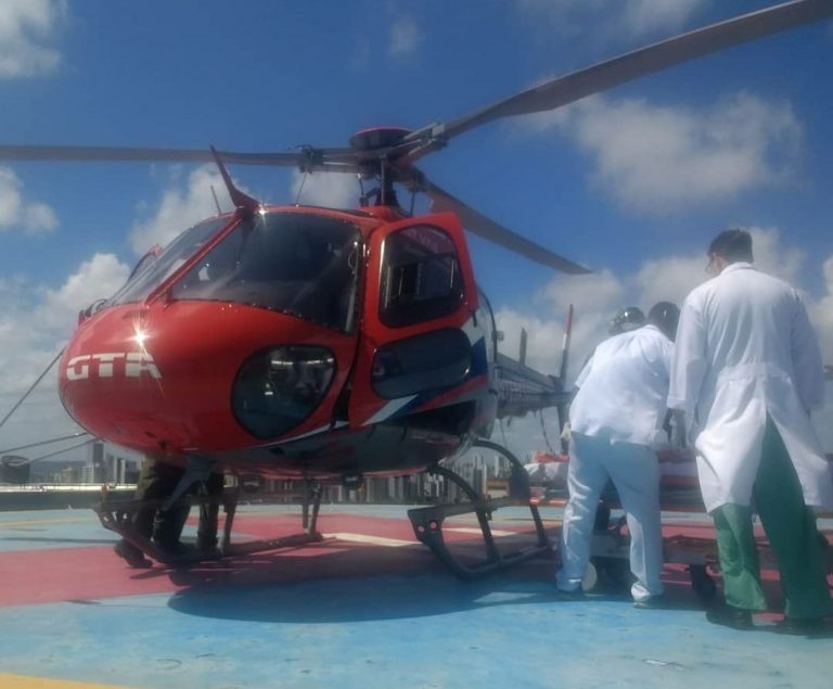 GTA de Pernambuco e SAMU realizam missão aeromédica no litoral sul do Estado