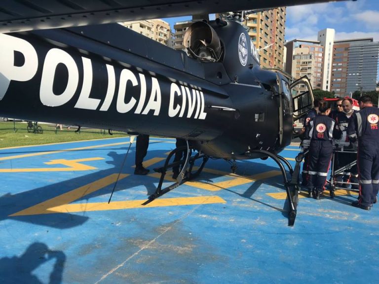 SAER e SAMU realizam transporte aeromédico de paciente com pneumonia aspirativa de Laguna para Florianópolis