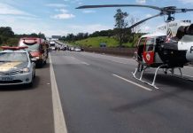 Águia 08 resgata ciclista atingido por ônibus em acidente na Rodovia Anhanguera