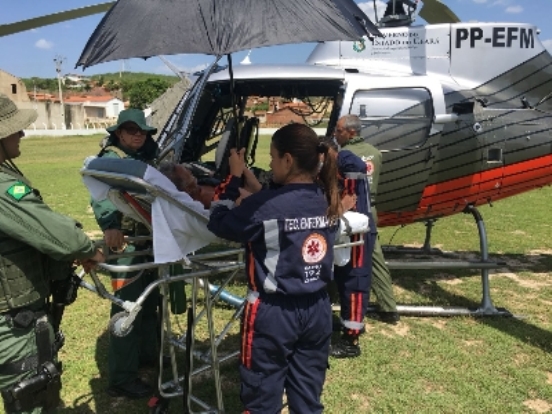 CIOPAer do Ceará realiza transporte aeromédico de idoso de Orós para Barbalha