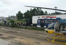 Helicóptero da PRF resgata ferido em acidente na BR-101