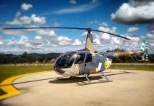 O novo helicóptero R44 do Batalhão de Operações Aéreas da PM do Paraná será utilizado em ações policiais e instrução de voo