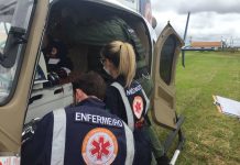 Helicóptero do SAMU realiza remoção aeromédica de paciente queimado de Maringá para Londrina