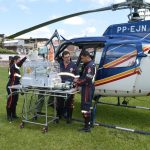 Helicóptero da PM com apoio do SAMU transfere recém-nascido de Leopoldina para Juiz de Fora