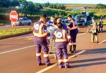 Serviço aeromédico do SAMU Regional Maringá socorre vítima de acidente na PR-317