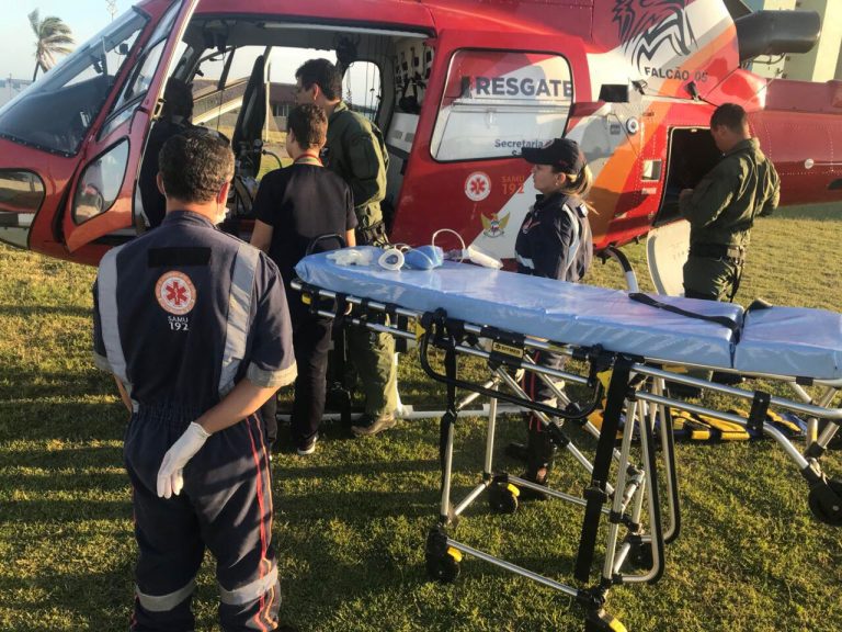 Equipe aeromédica do helicóptero Falcão 05 socorre criança vítima de afogamento em Capela, Alagoas