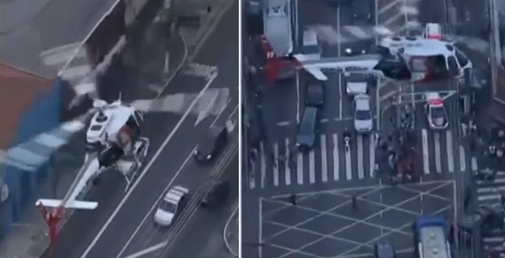 Helicóptero da RecordTV filma ação da PM para prender dois marginais que mataram idoso em São Paulo