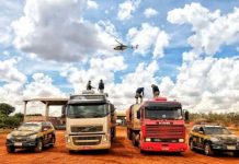 Com apoio do helicóptero Patrulha 01, PRF apreende duas carretas carregadas com cigarros contrabandeados do Paraguai