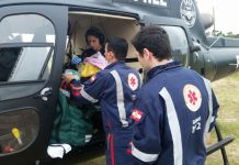 Equipe integrada do SAER da Polícia Civil e SAMU transporta bebê de Araranguá para Florianópolis