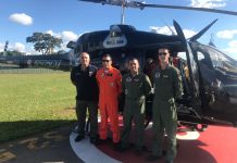 Bombeiros e Policiais da Aviação de Segurança Pública do DF conhecem o novo Bell 505 Jet RangerX